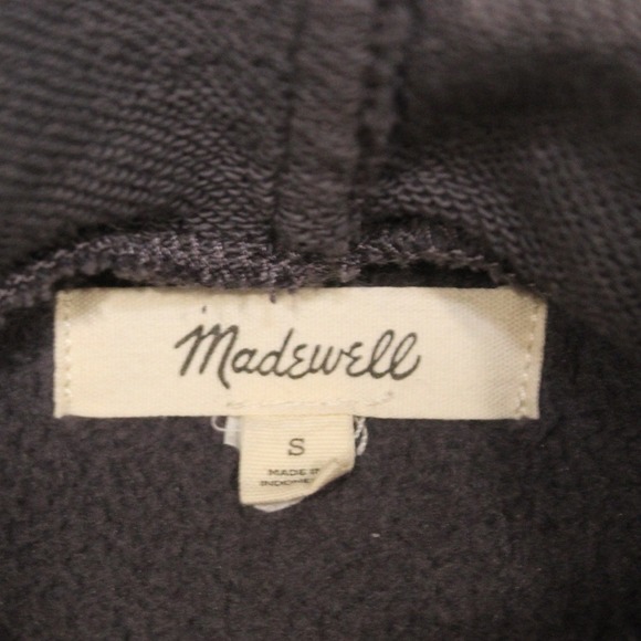 Madewell Gray Fuzzy Sherpa Hoodie Sweatshirt‎ Pullover Drawstring Size S - Picture 2 of 7